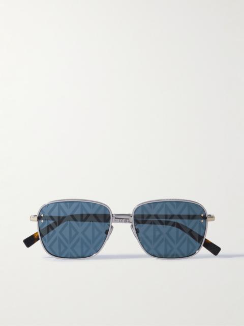 Dior CD Diamond S4U D-Frame Silver-Tone and Acetate Sunglasses Silver