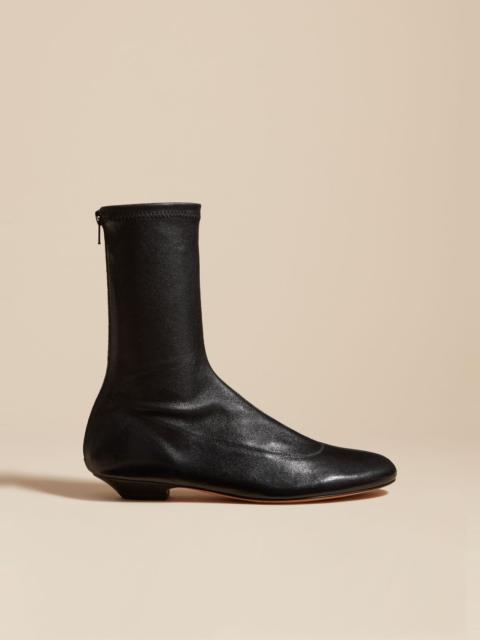 KHAITE The Apollo Ankle Boot in Black Leather