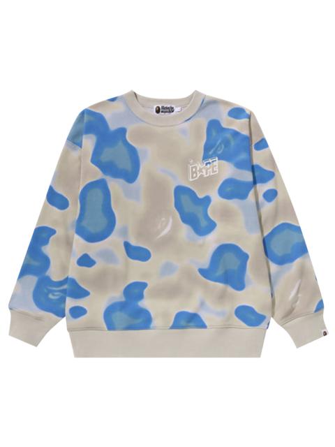 A BATHING APE® BAPE Liquid Camo Bape Sta Crewneck Sweater 'Blue'