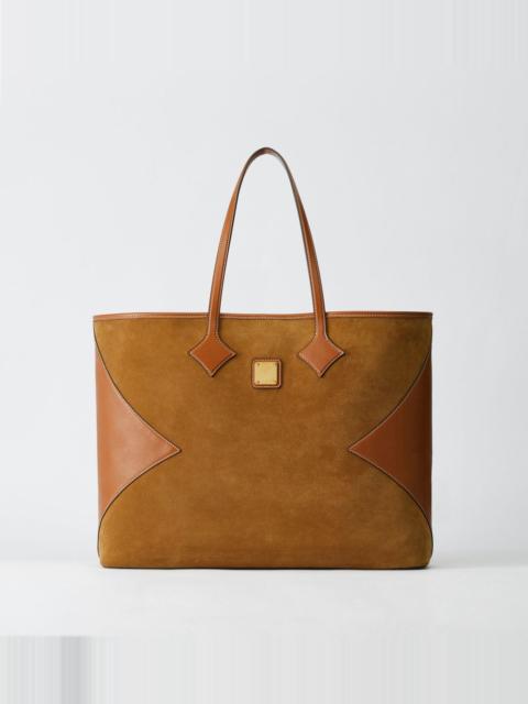 MCM Dia Shopper in Calfskin Suede