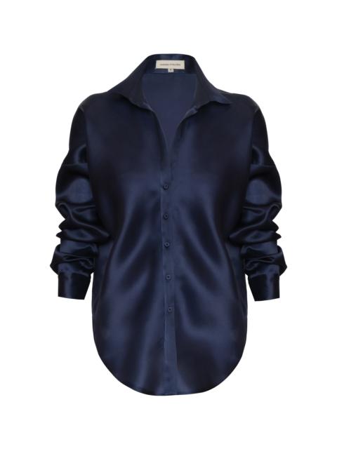 ANDRES OTALORA Purifica Silk Button-Down navy