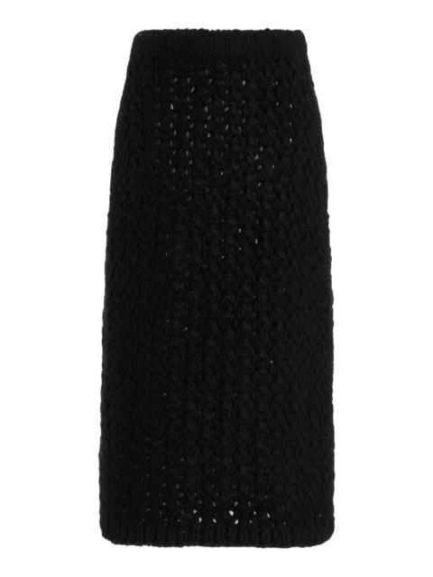 GABRIELA HEARST Collin Skirt in Black Welfat Cashmere