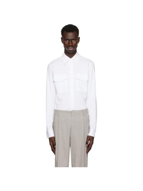 Dries Van Noten White Cotton Jersey Shirt