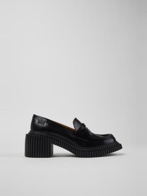 CAMPER Pix London Black Leather Moccasins for Women.
