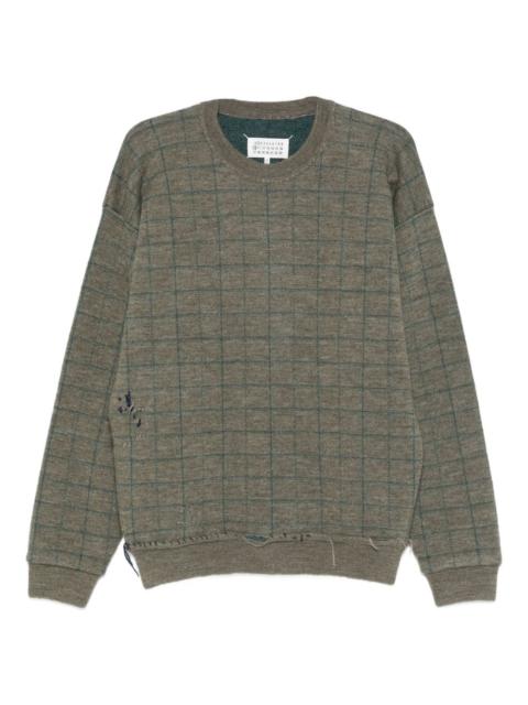Maison Margiela check-pattern distressed sweater