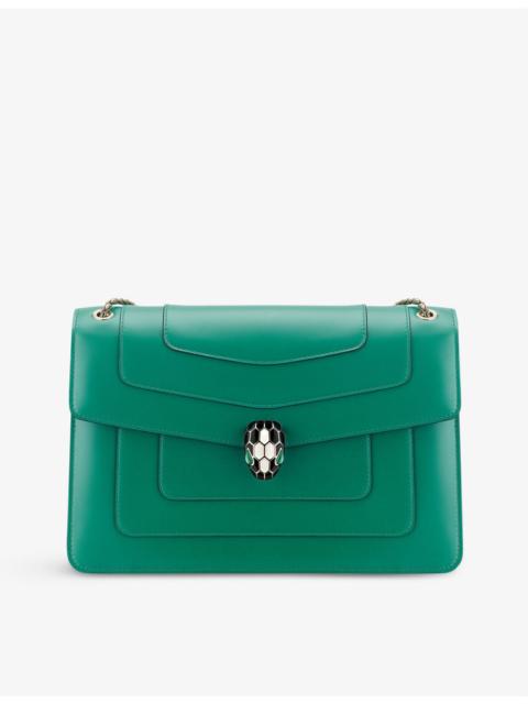 BVLGARI Serpenti Forever snake-clasp leather cross-body bag