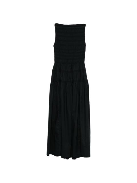 DÔEN shirred sleeveless midi dress