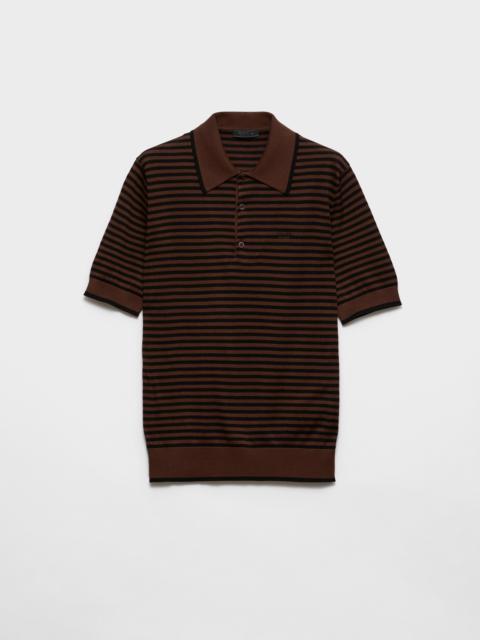 Prada Striped cotton polo shirt