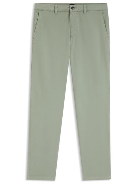 BOSS TAPERED-FIT CHINOS IN A STRUCTURED COTTON