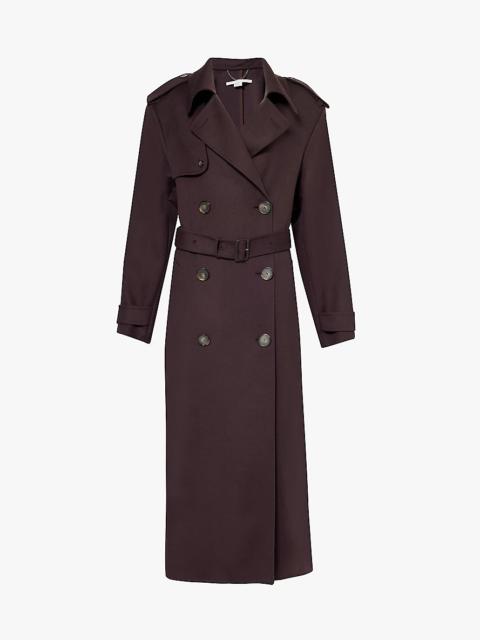 Double-breasted belted wool coat