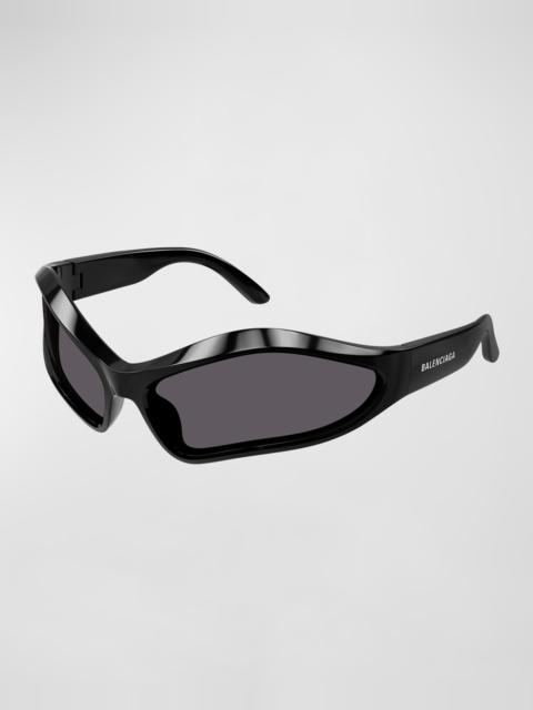 Wavy Plastic Wrap Sunglasses