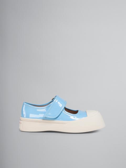 Marni PALE BLUE PATENT LEATHER PABLO MARY-JANE SNEAKER