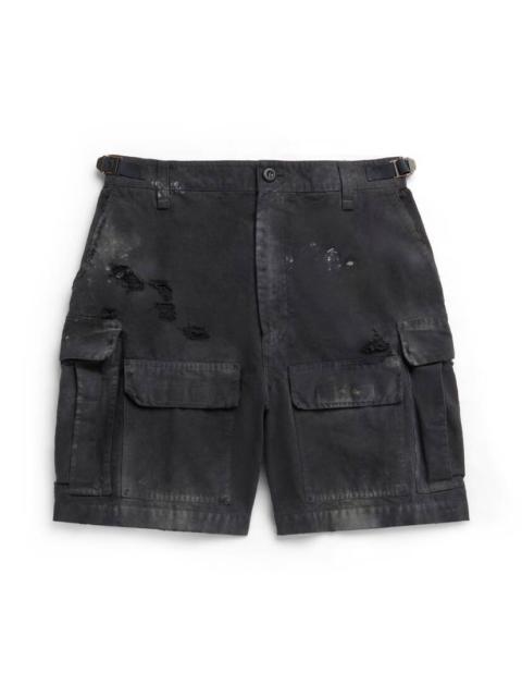 BALENCIAGA Men's Large Cargo Shorts in Black