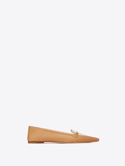SAINT LAURENT chris slippers in vegetable-tanned leather and canvas