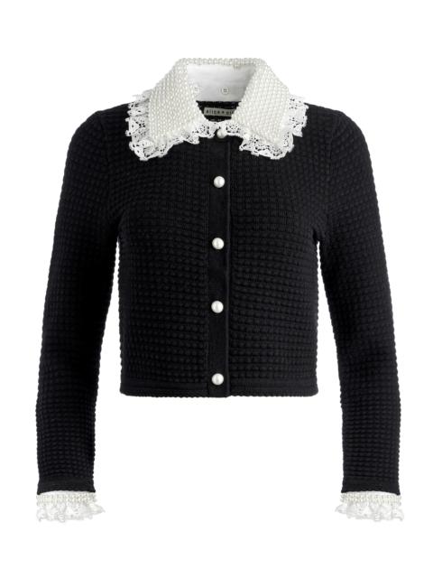 Alice + Olivia NOELLA EMBELLISHED COLLARED CARDIGAN
