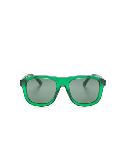 GUCCI logo-plaque oversize-frame sunglasses