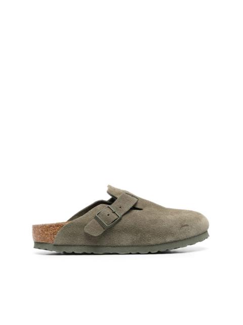 BIRKENSTOCK Boston buckle-detail suede clogs