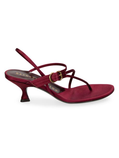 herbert levine Women's Starry-Eyed 55MM Satin Sandals - Satin Burgundy