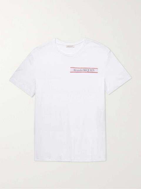 Alexander McQueen Logo Webbing-Trimmed Cotton-Jersey T-Shirt