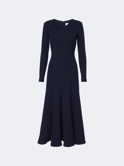 ROLAND MOURET Bow-detail wool crêpe cocktail dress