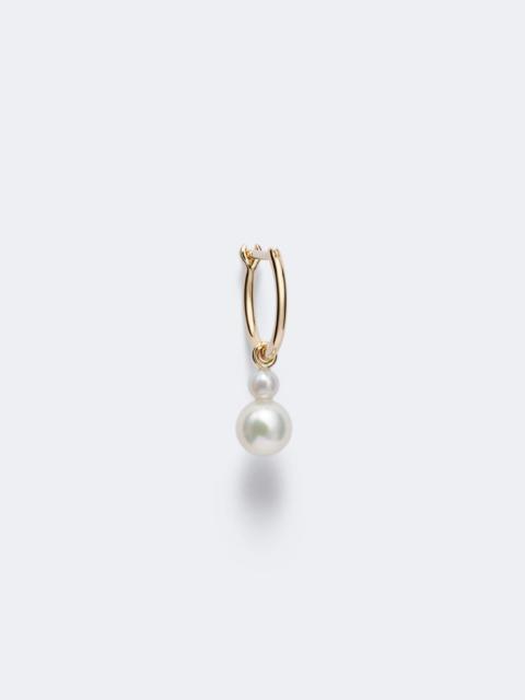 SOPHIE BILLE BRAHE 14kt gold single hoop earring with freshwater pearls