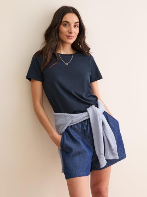 Derek Rose Women's Crew Neck T-Shirt Cotton Navy Blue