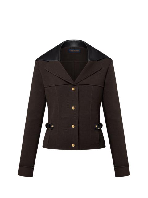 Louis Vuitton Leather Accent Knit Jacket
