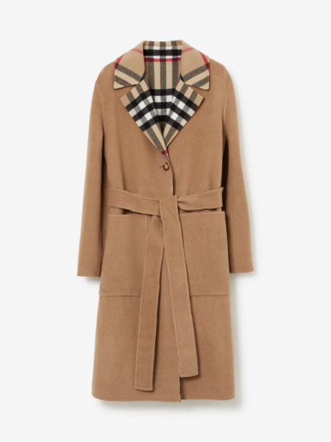 Reversible Check Wool Coat