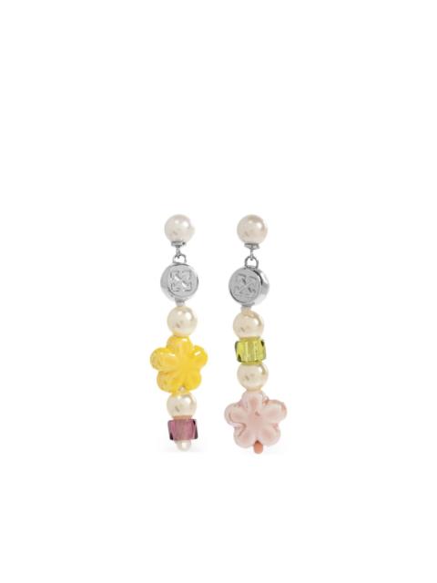 Off-White Arrows-motif floral-beaded earrings