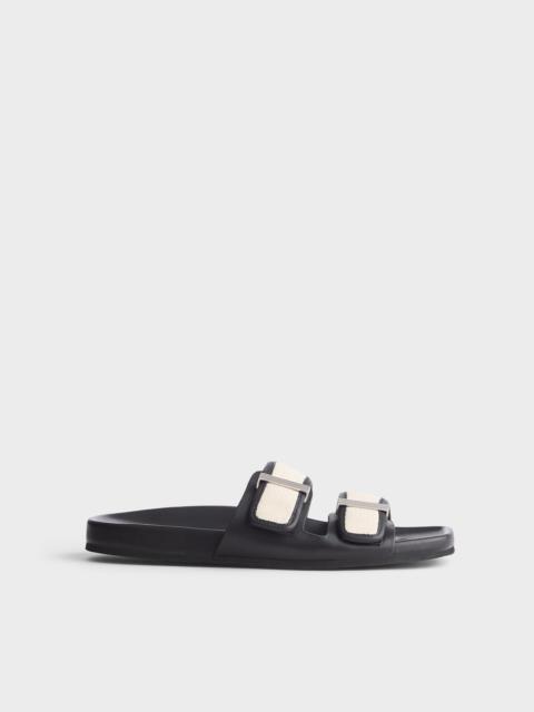rag & bone Rue Canvas-Trimmed Leather Slide