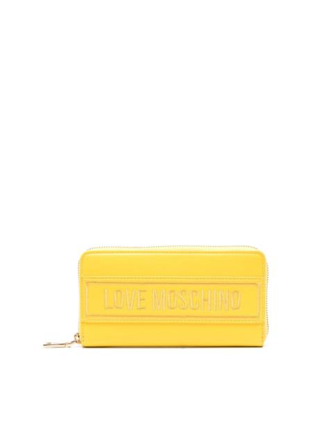 Moschino logo-patch faux-leather wallet