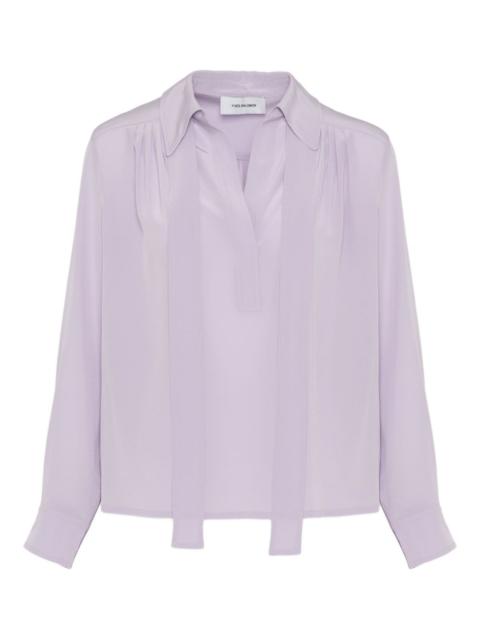 Yves Salomon tie-neck blouse