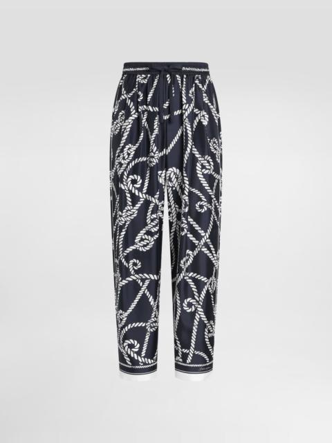 Dolce & Gabbana Marina-print silk twill vanity trousers