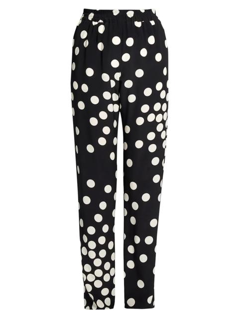 Valentino Patchy Dots Silk Trousers