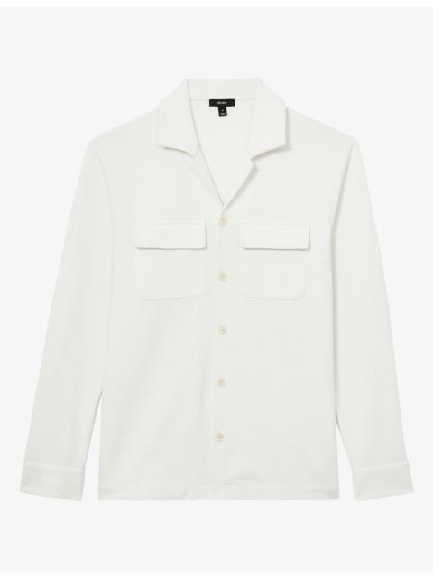 REISS Vento Cuban-Collar Patch-Pocket Stretch-Woven Shirt