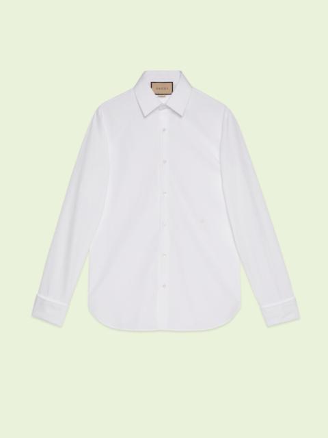 Cotton poplin shirt with Double G