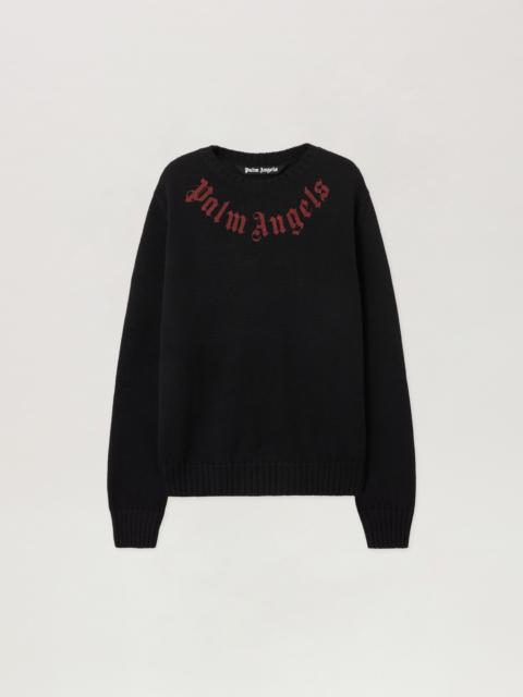 Palm Angels Curved Logo Knit Sweater