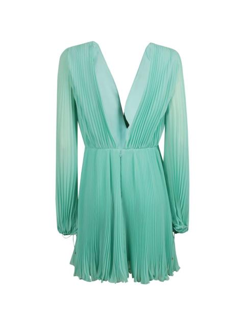 Max Mara V-neck pleated mini dress