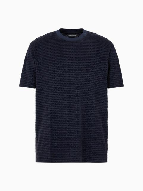 ASV Lyocell-blend jersey T-shirt with all-over flock logo lettering