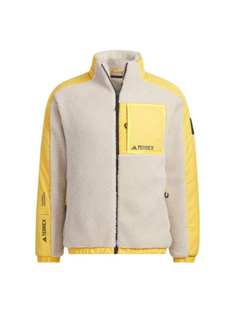Adidas National Geographic High-Pile Fleece Jackets 'Beige Yellow' IL8985