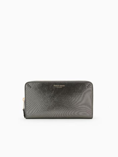 La Prima wraparound zip wallet in glossy nubuck