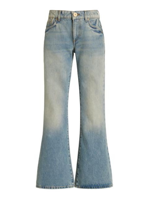 Western Cropped Bootcut Jeans blue