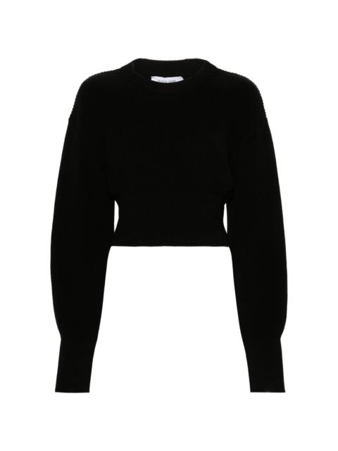 Core-knit ribbed jumper