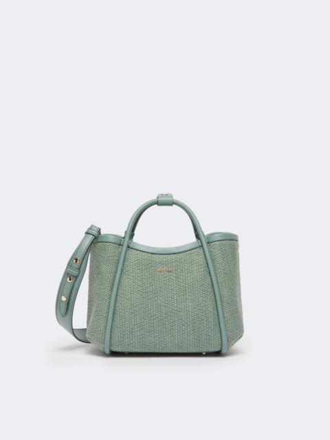 Extra-small raffia-look basketweave Marine bag - SAGE GREEN