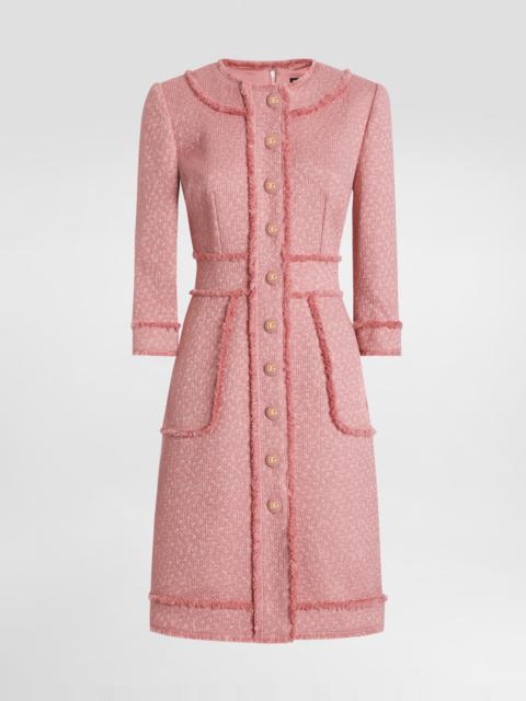Dolce & Gabbana Raschel tweed A-line shirt dress