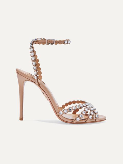 Tequila 105 metallic leather and crystal-embellished PVC sandals