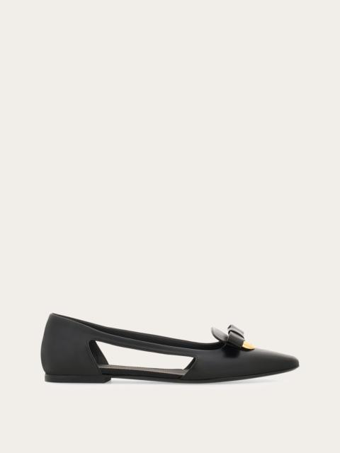 FERRAGAMO Cut out ballet flat with Drop Bow ornament