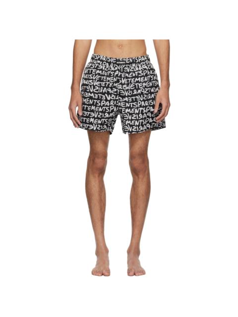 VETEMENTS Black Printed Swim Shorts