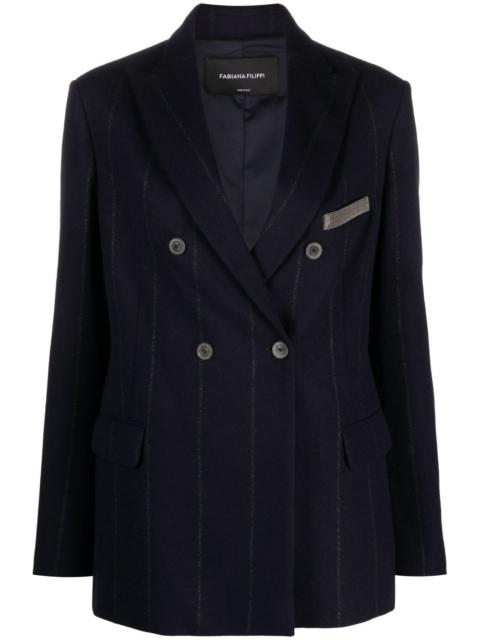 FABIANA FILIPPI stripe-detail double-breasted blazer