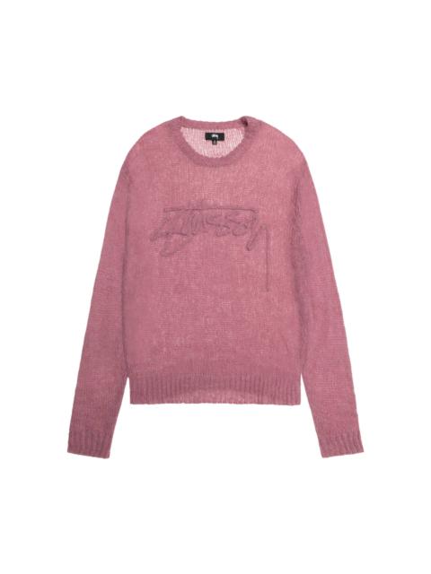 Stussy Loose Knit Logo Sweater 'Mauve'